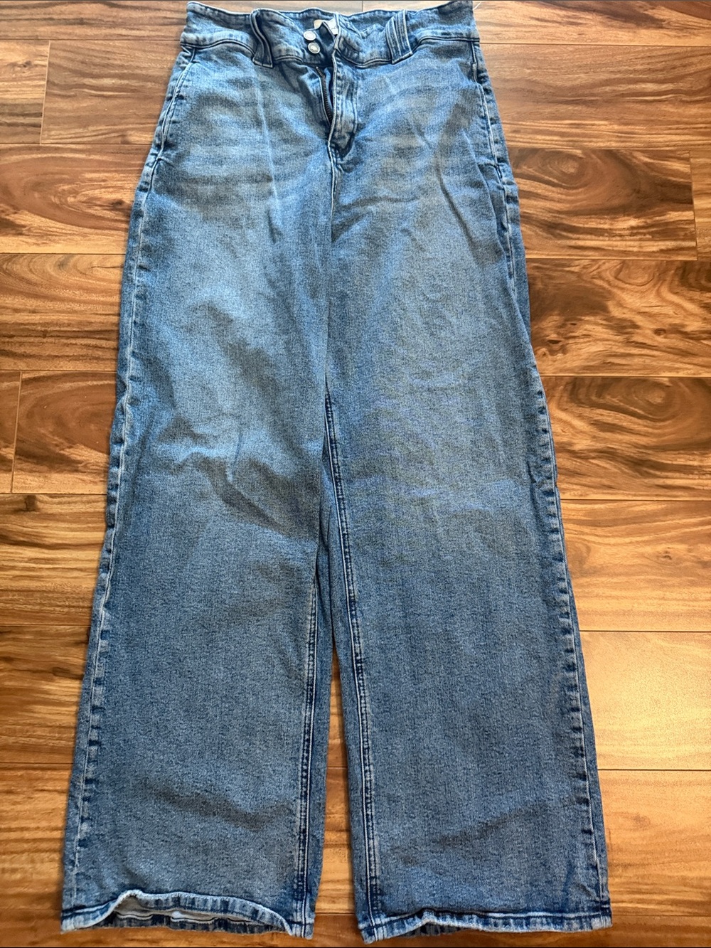 KanCan High-Rise Wide Leg Jeans in Medium Blue Denim